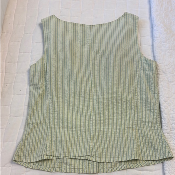 BROOKSBROTHERS Green Sleeveless Button Down Blouse - Picture 4 of 5